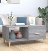 VidaXL Salontafel 89,5x50x40 cm bewerkt hout grijs sonoma eikenkleurig