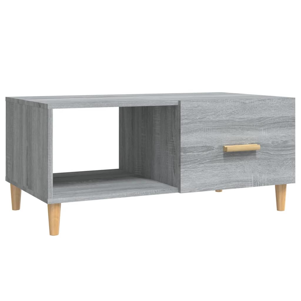 VidaXL Salontafel 89,5x50x40 cm bewerkt hout grijs sonoma eikenkleurig