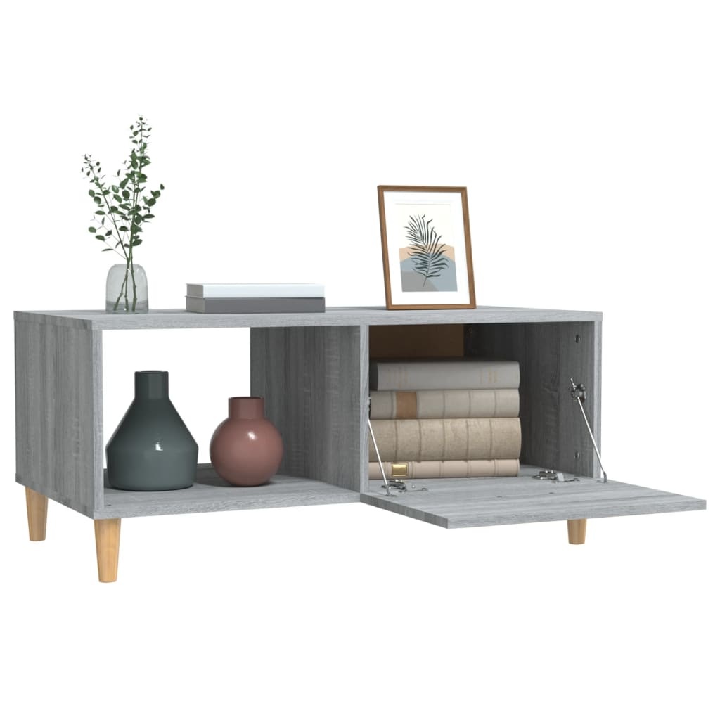 VidaXL Salontafel 89,5x50x40 cm bewerkt hout grijs sonoma eikenkleurig