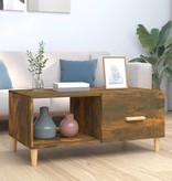 VidaXL Salontafel 89,5x50x40 cm bewerkt hout gerookt eikenkleurig