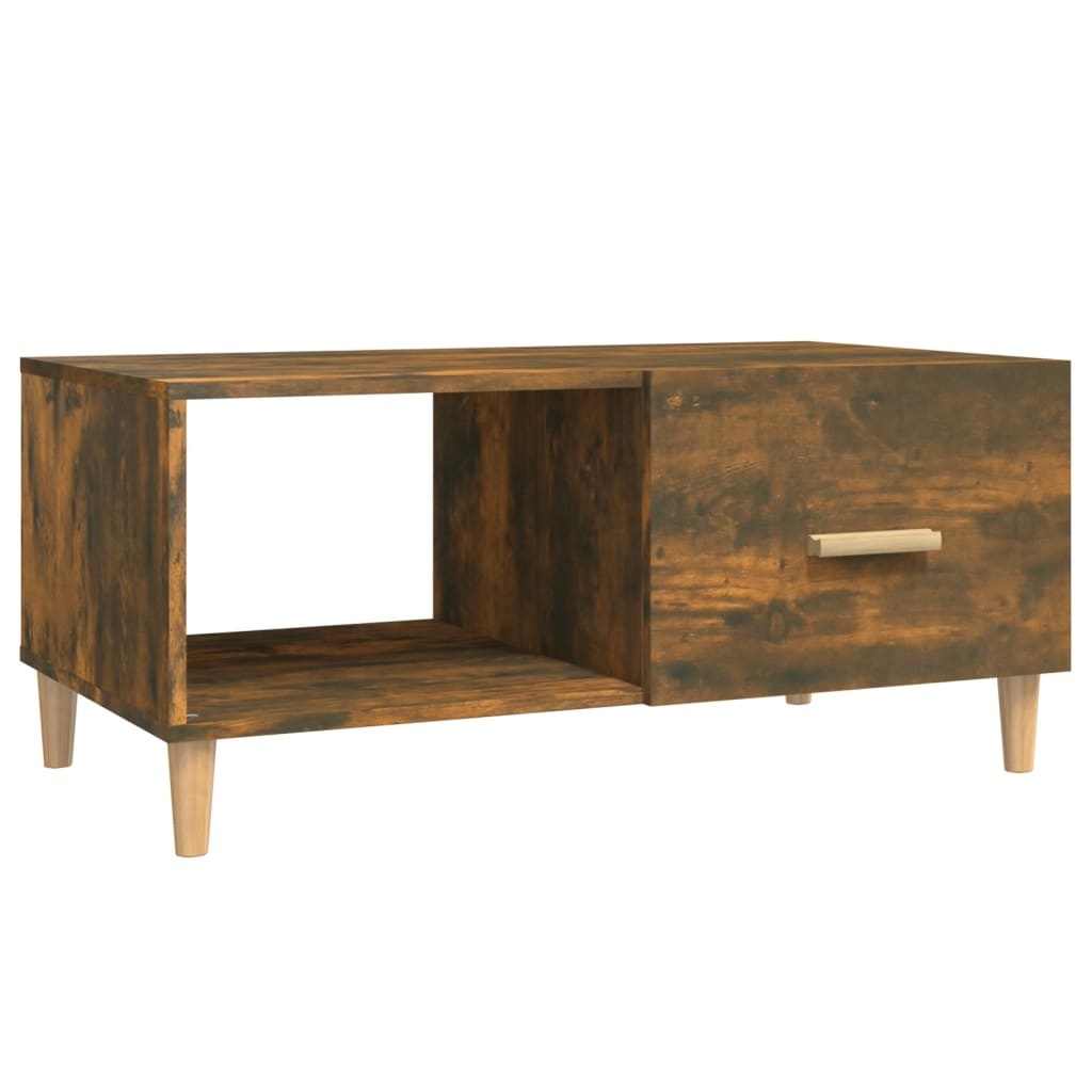 VidaXL Salontafel 89,5x50x40 cm bewerkt hout gerookt eikenkleurig