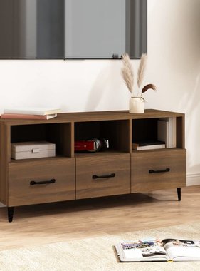 vidaXL Tv-meubel 102x35x50 cm bewerkt hout bruineikenkleurig