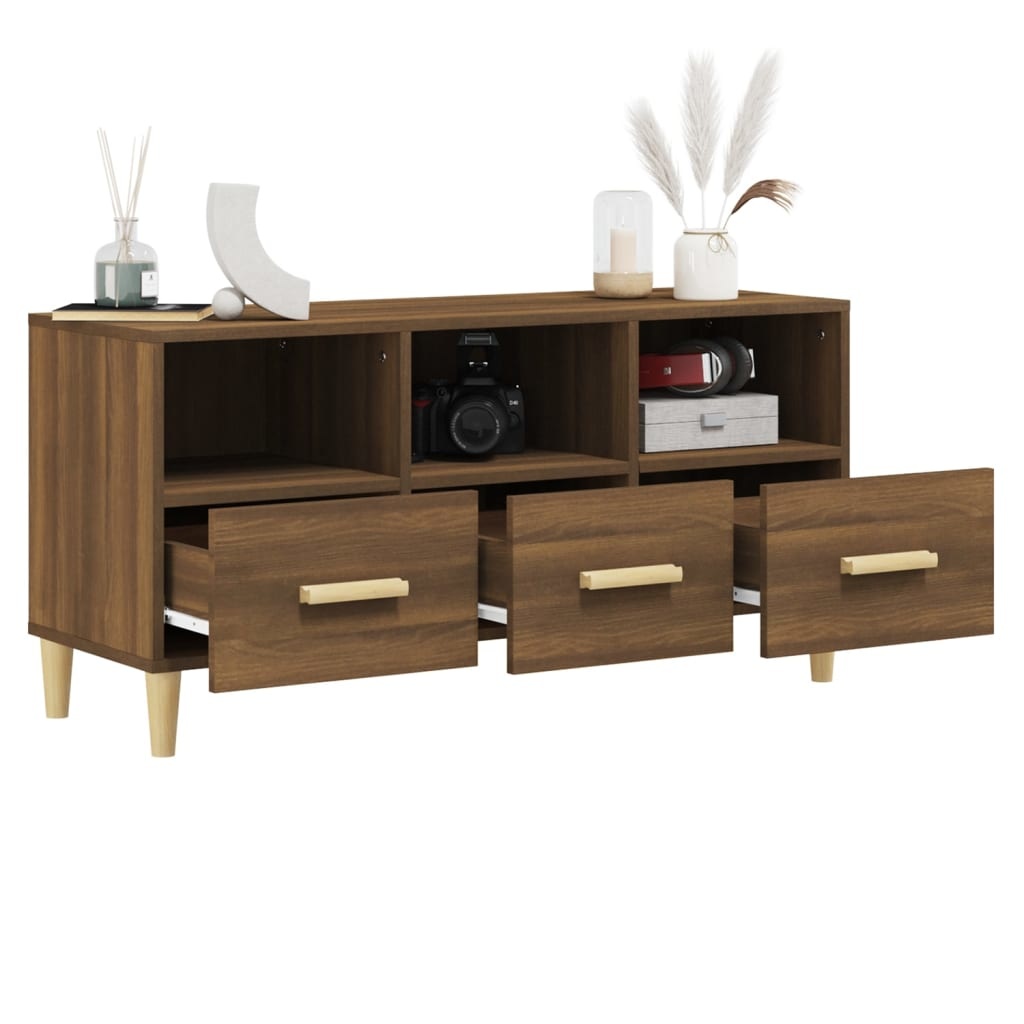 VidaXL Tv-meubel 102x36x50 cm bewerkt hout bruineikenkleurig
