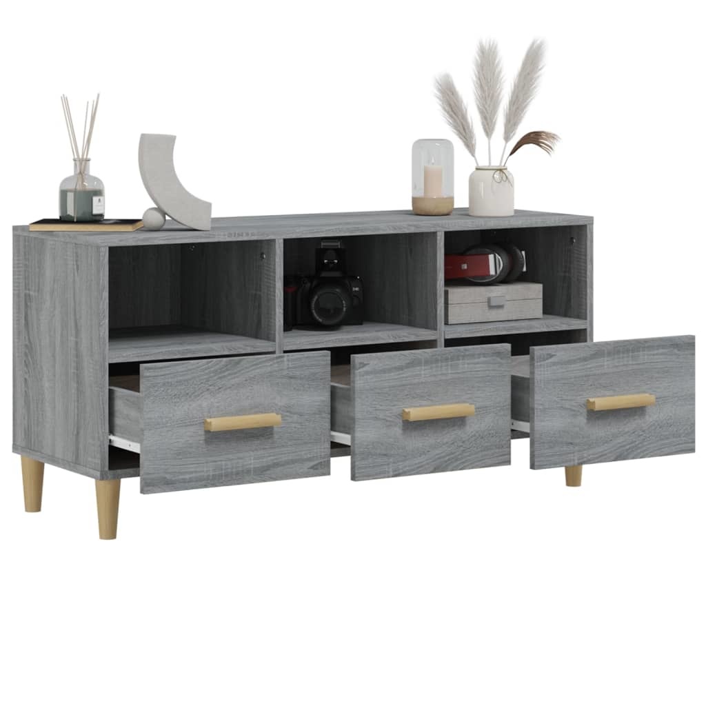 VidaXL Tv-meubel 102x36x50 cm bewerkt hout grijs sonoma eikenkleurig