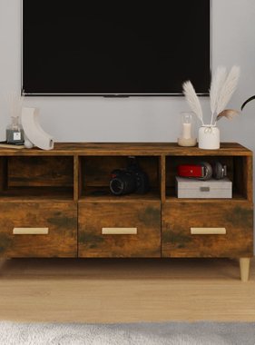 VidaXL Tv-meubel 102x36x50 cm bewerkt hout gerookt eikenkleurig