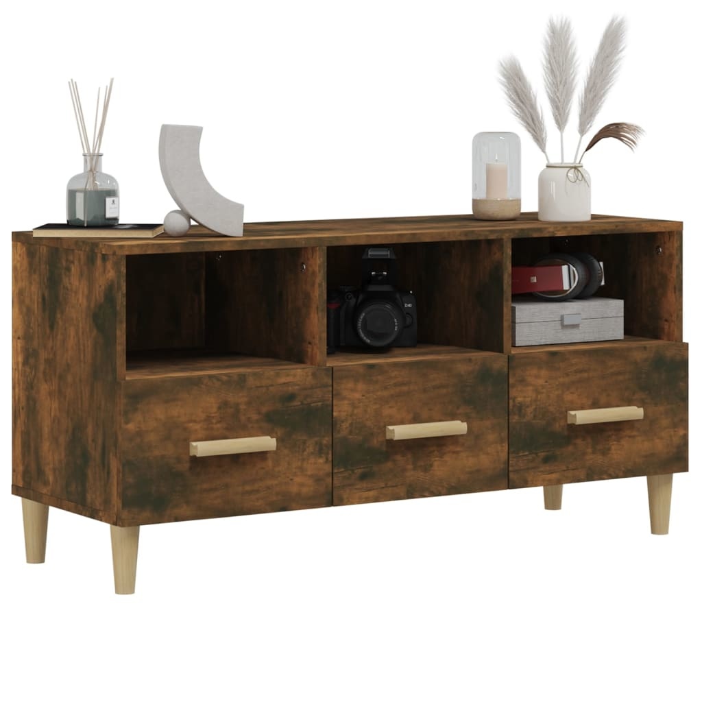 VidaXL Tv-meubel 102x36x50 cm bewerkt hout gerookt eikenkleurig