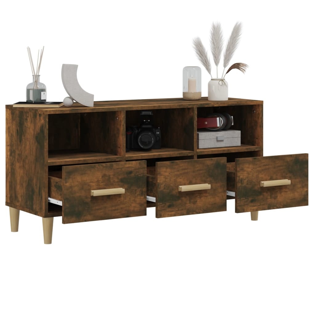 VidaXL Tv-meubel 102x36x50 cm bewerkt hout gerookt eikenkleurig