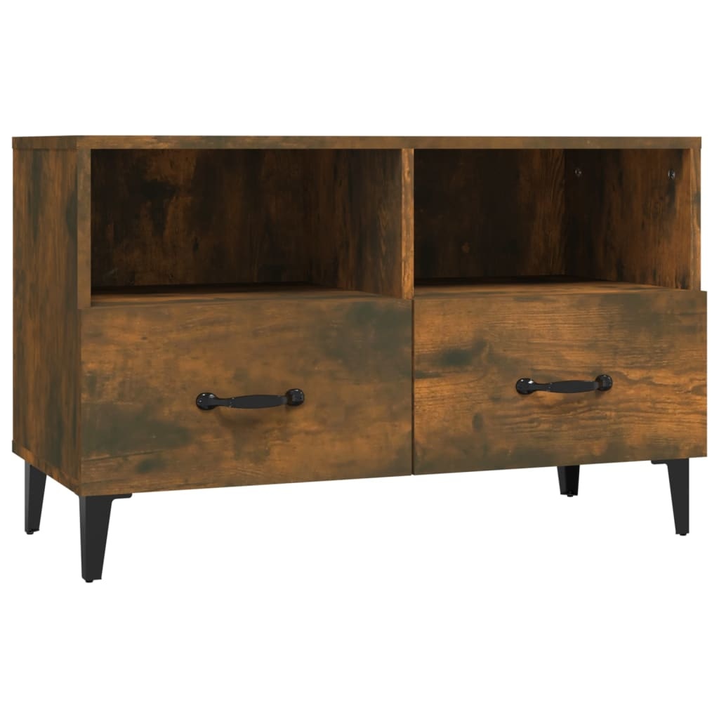 VidaXL Tv-meubel 80x36x50 cm bewerkt hout gerookt eikenkleurig