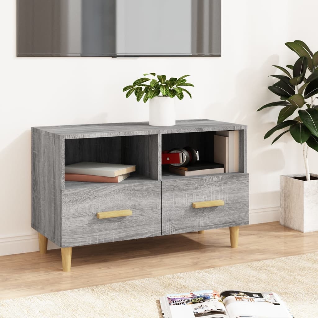 VidaXL Tv-meubel 80x36x50 cm bewerkt hout grijs sonoma eikenkleurig