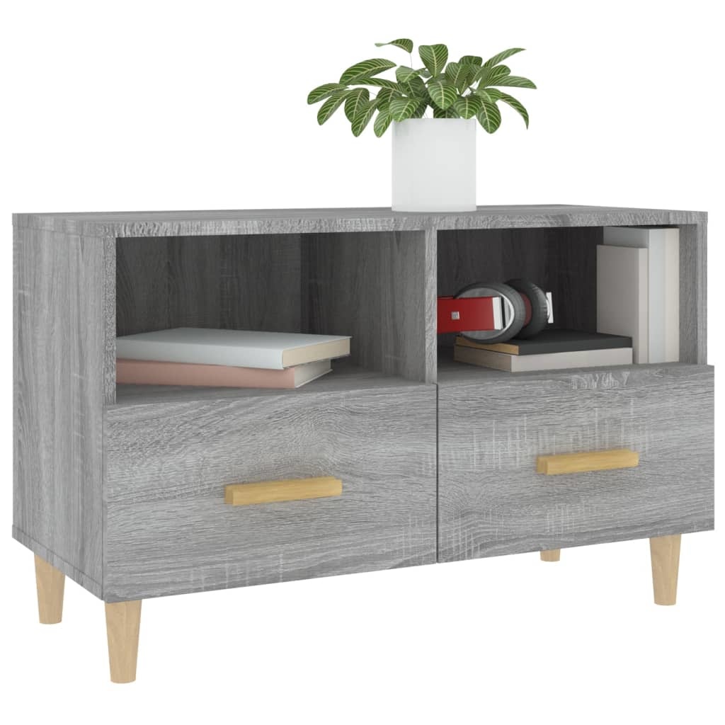 VidaXL Tv-meubel 80x36x50 cm bewerkt hout grijs sonoma eikenkleurig