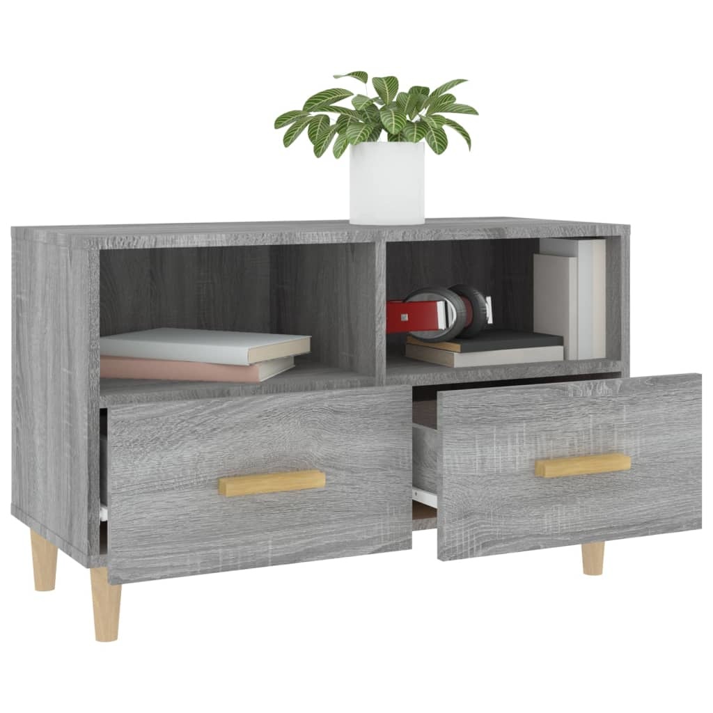 VidaXL Tv-meubel 80x36x50 cm bewerkt hout grijs sonoma eikenkleurig