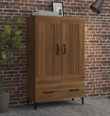 vidaXL Hoge kast 70x31x115 cm bewerkt hout bruineikenkleurig