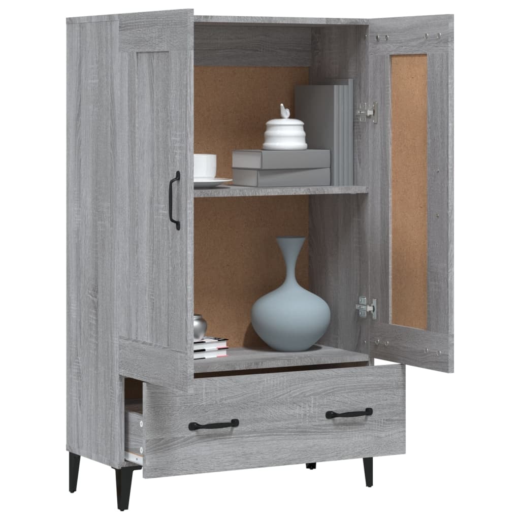 VidaXL Hoge kast 70x31x115 cm bewerkt hout grijs sonoma eikenkleurig