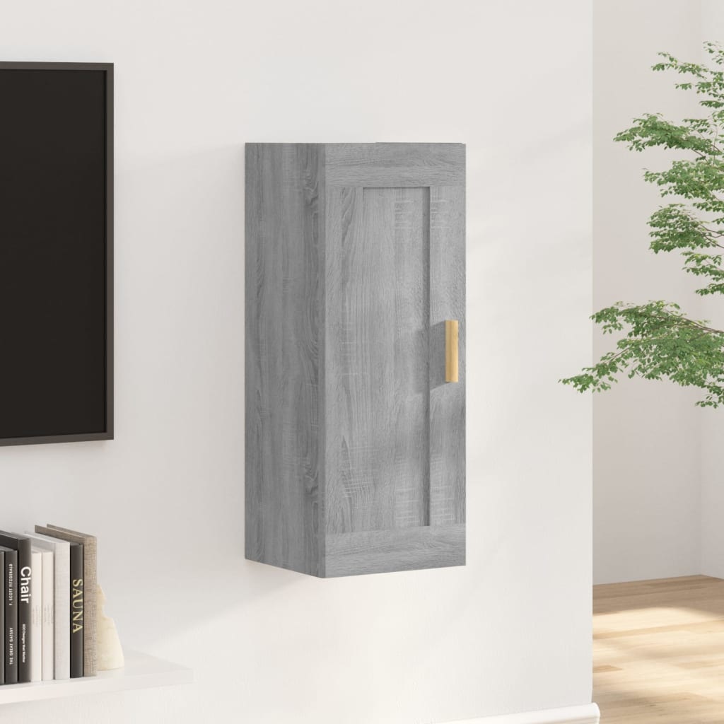 VidaXL Wandkast 35x34x90 cm bewerkt hout grijs sonoma eikenkleurig