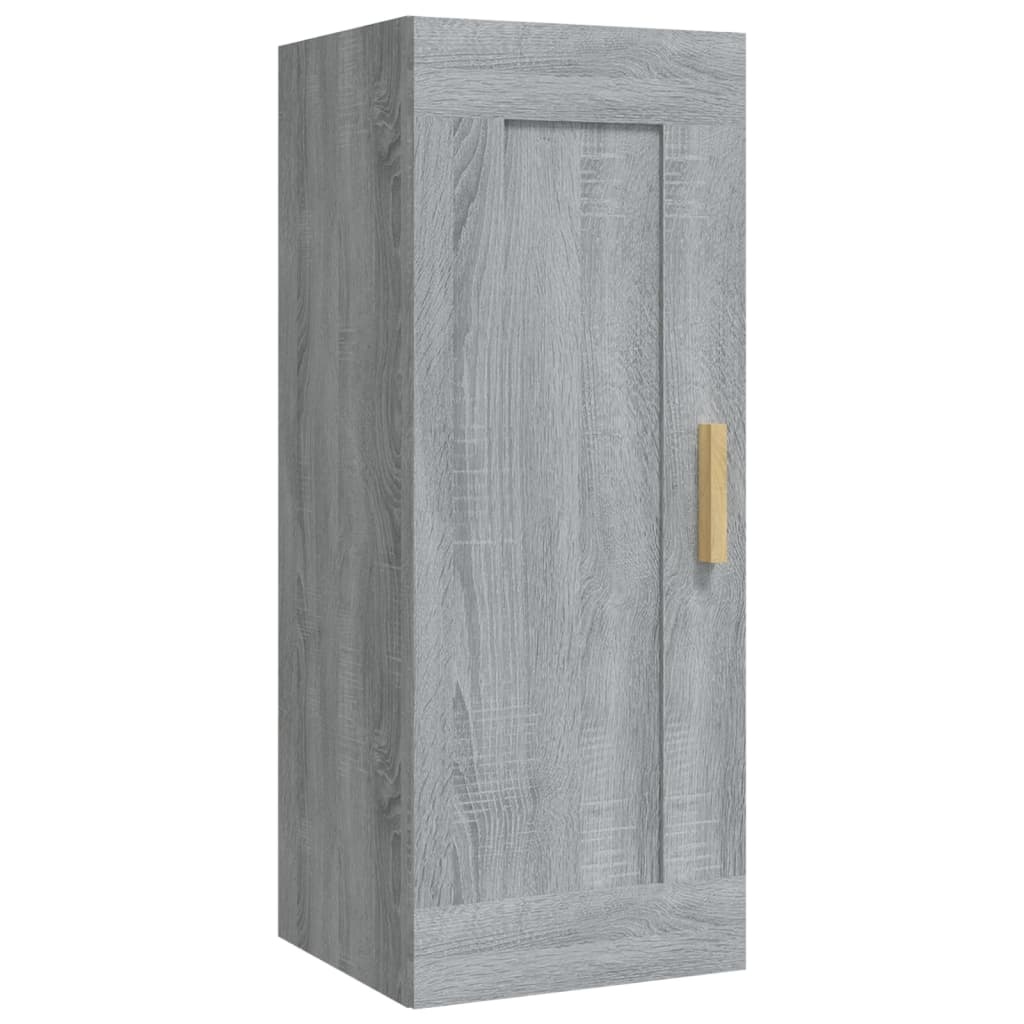 vidaXL Wandkast 35x34x90 cm bewerkt hout grijs sonoma eikenkleurig