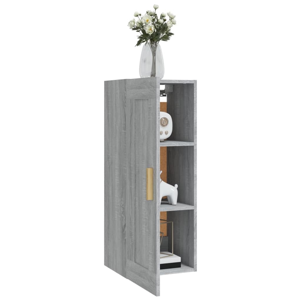 VidaXL Wandkast 35x34x90 cm bewerkt hout grijs sonoma eikenkleurig