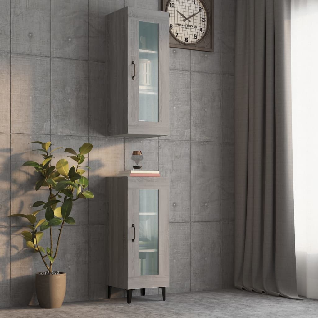 VidaXL Hangkast 34,5x34x90 cm grijs sonoma eikenkleurig