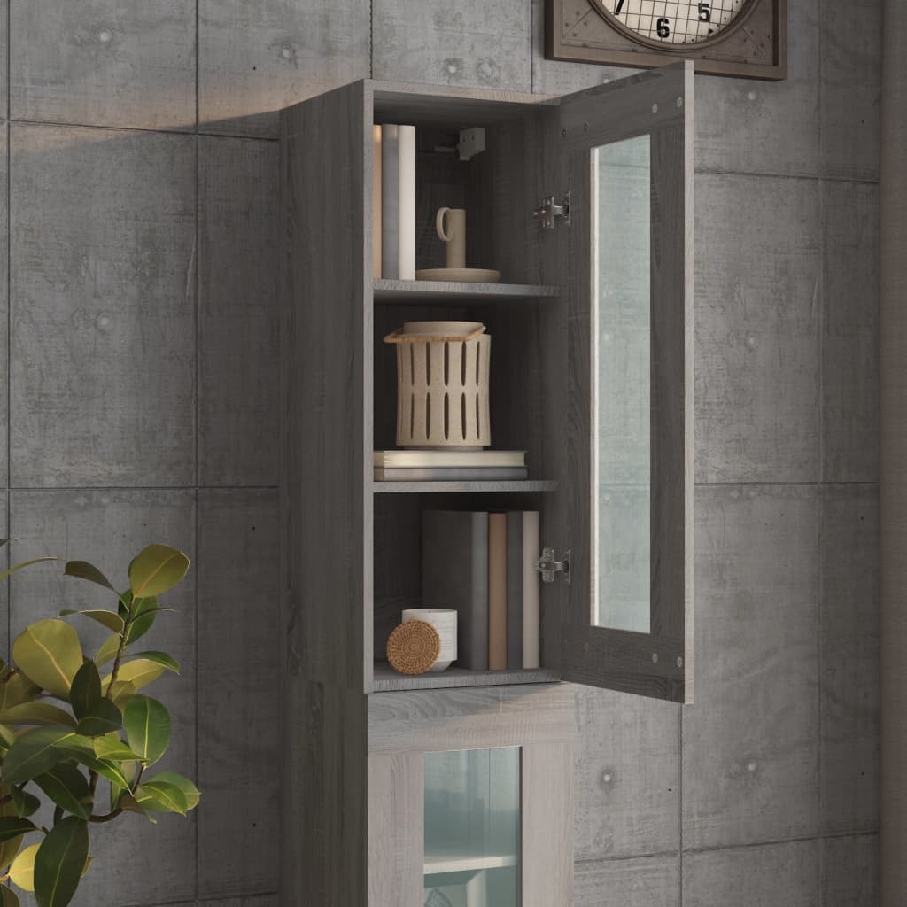 VidaXL Hangkast 34,5x34x90 cm grijs sonoma eikenkleurig
