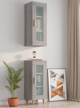 VidaXL Hangkast 34,5x34x90 cm grijs sonoma eikenkleurig