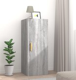 VidaXL Wandkast 34,5x34x90 cm bewerkt hout grijs sonoma eikenkleurig