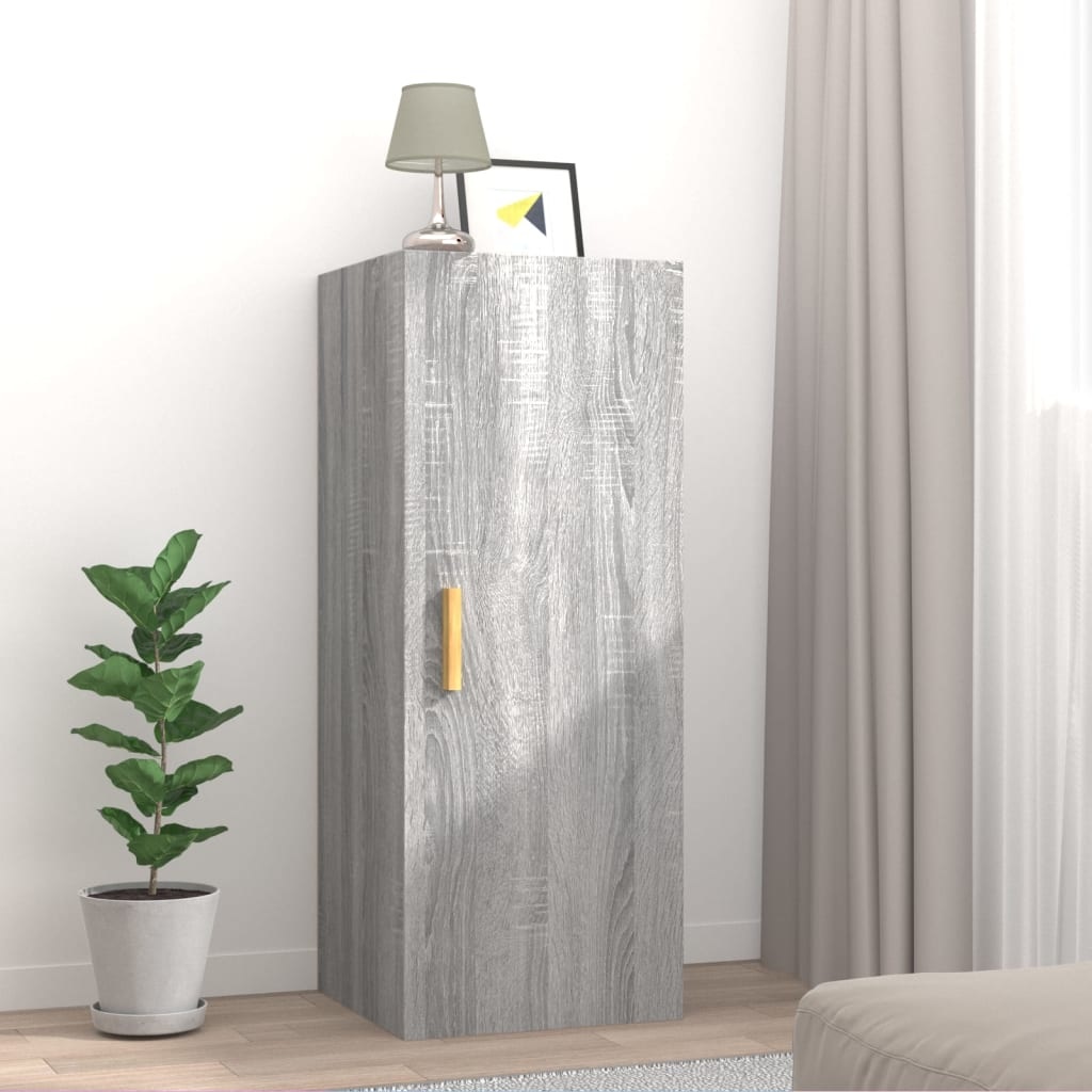 VidaXL Wandkast 34,5x34x90 cm bewerkt hout grijs sonoma eikenkleurig