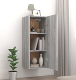 VidaXL Wandkast 34,5x34x90 cm bewerkt hout grijs sonoma eikenkleurig