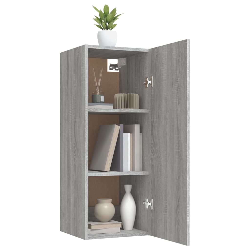 VidaXL Wandkast 34,5x34x90 cm bewerkt hout grijs sonoma eikenkleurig