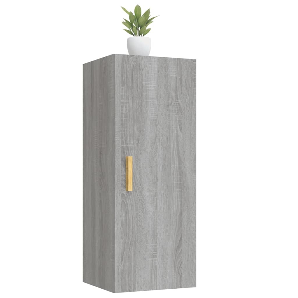 VidaXL Wandkast 34,5x34x90 cm bewerkt hout grijs sonoma eikenkleurig