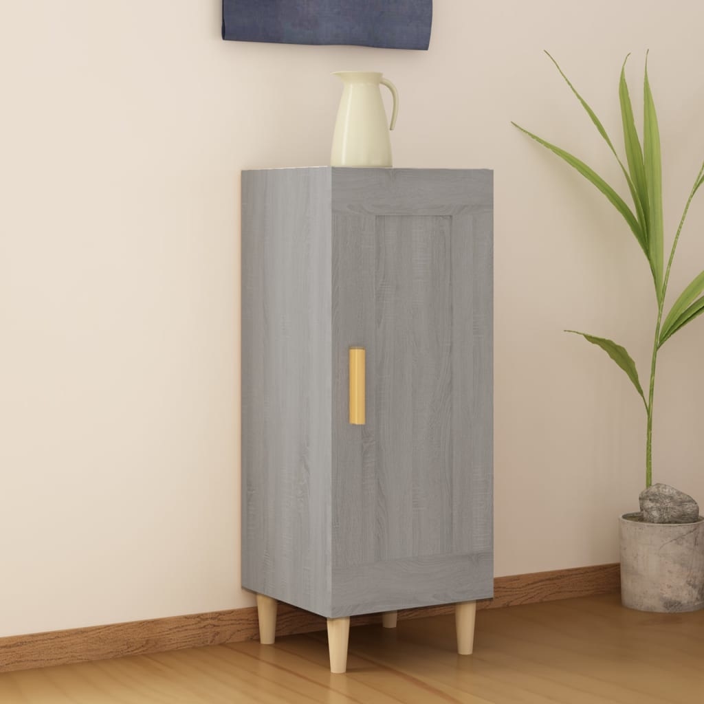 VidaXL Dressoir 34,5x34x90 cm bewerkt hout grijs sonoma eikenkleurig