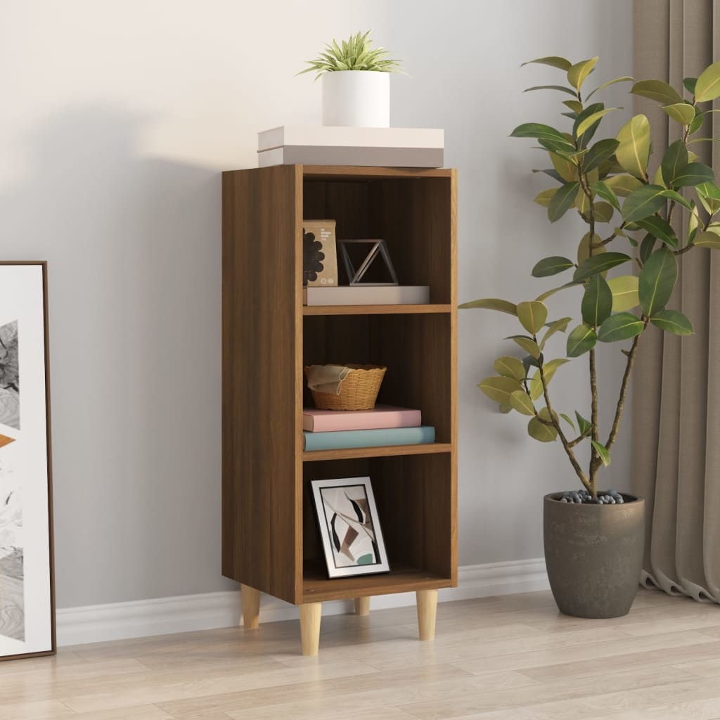 VidaXL Dressoir 34,5x32,5x90 cm bewerkt hout bruineikenkleurig
