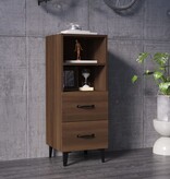 VidaXL Dressoir 34,5x34x90 cm bewerkt hout bruineikenkleurig