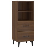 VidaXL Dressoir 34,5x34x90 cm bewerkt hout bruineikenkleurig