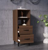VidaXL Dressoir 34,5x34x90 cm bewerkt hout bruineikenkleurig