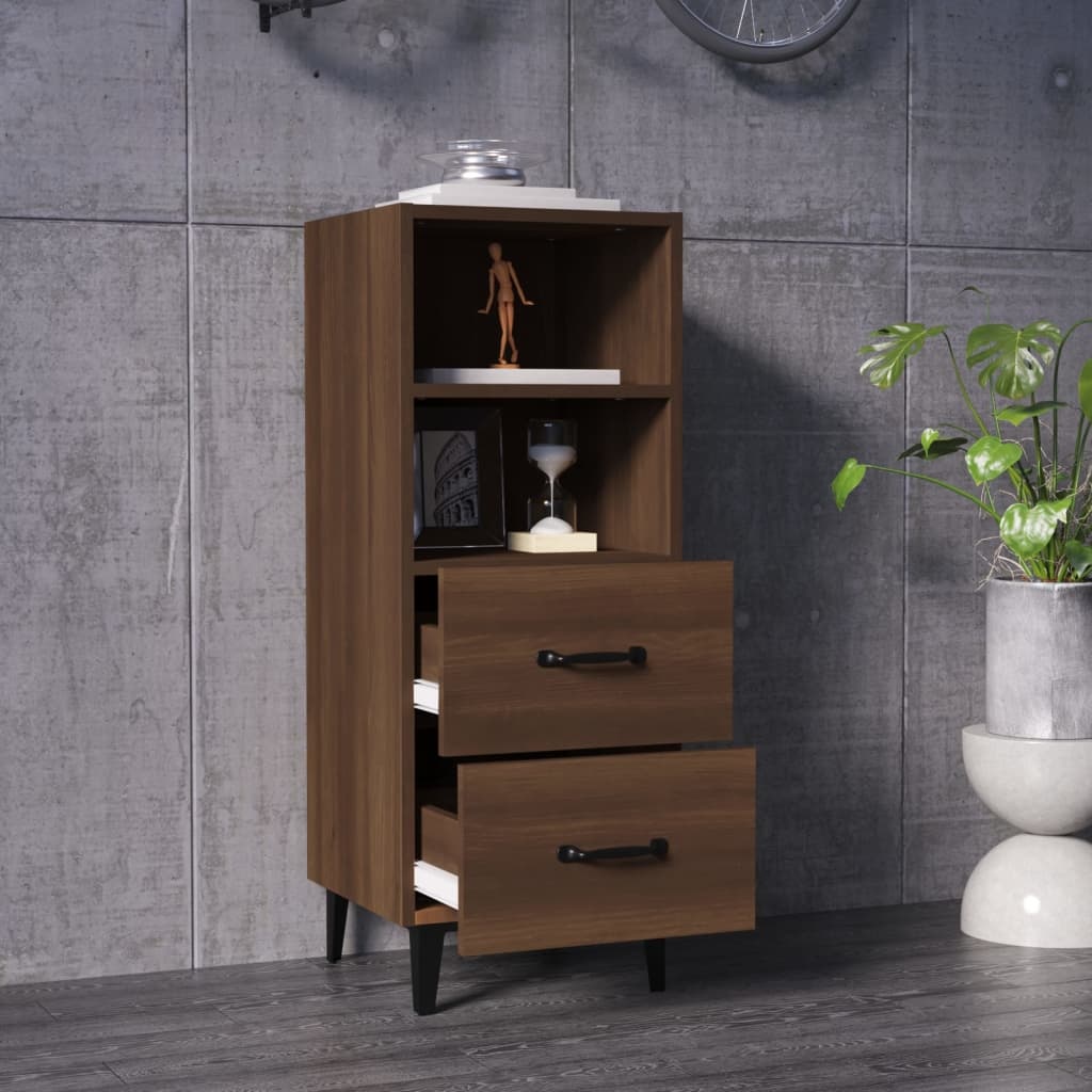 VidaXL Dressoir 34,5x34x90 cm bewerkt hout bruineikenkleurig