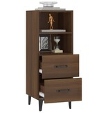 VidaXL Dressoir 34,5x34x90 cm bewerkt hout bruineikenkleurig