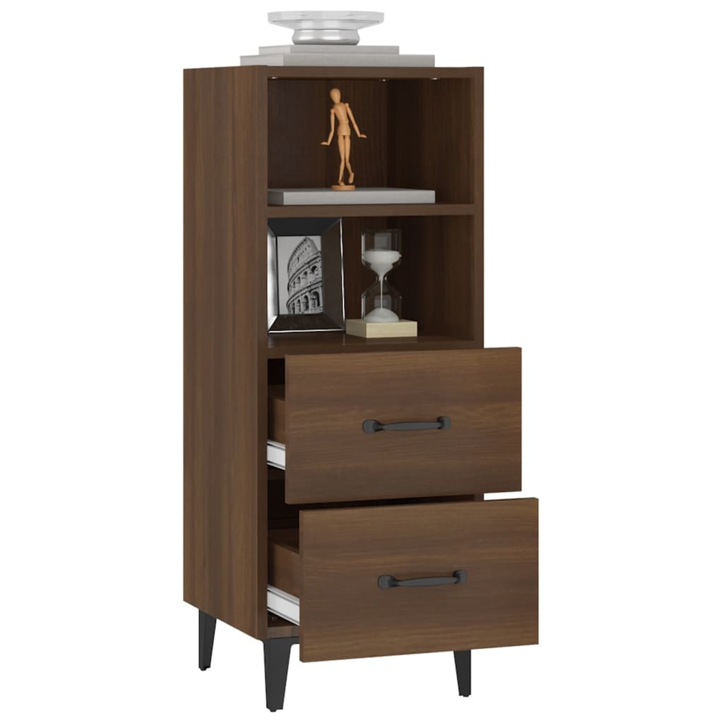 VidaXL Dressoir 34,5x34x90 cm bewerkt hout bruineikenkleurig