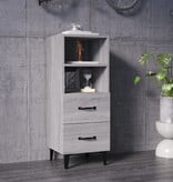 VidaXL Dressoir 34,5x34x90 cm bewerkt hout grijs sonoma eikenkleurig