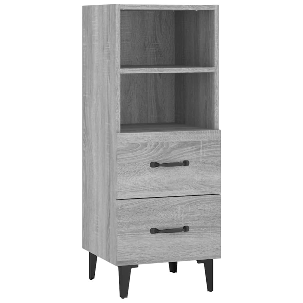 VidaXL Dressoir 34,5x34x90 cm bewerkt hout grijs sonoma eikenkleurig