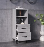 VidaXL Dressoir 34,5x34x90 cm bewerkt hout grijs sonoma eikenkleurig