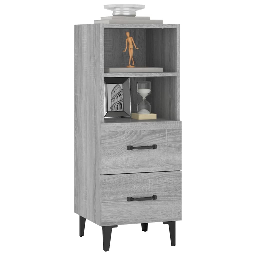 VidaXL Dressoir 34,5x34x90 cm bewerkt hout grijs sonoma eikenkleurig