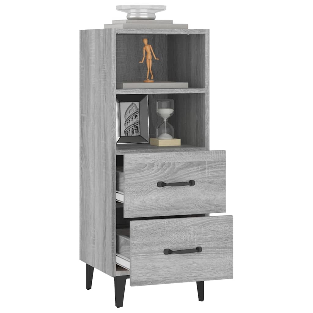 VidaXL Dressoir 34,5x34x90 cm bewerkt hout grijs sonoma eikenkleurig