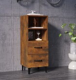 VidaXL Dressoir 34,5x34x90 cm bewerkt hout gerookt eikenkleurig