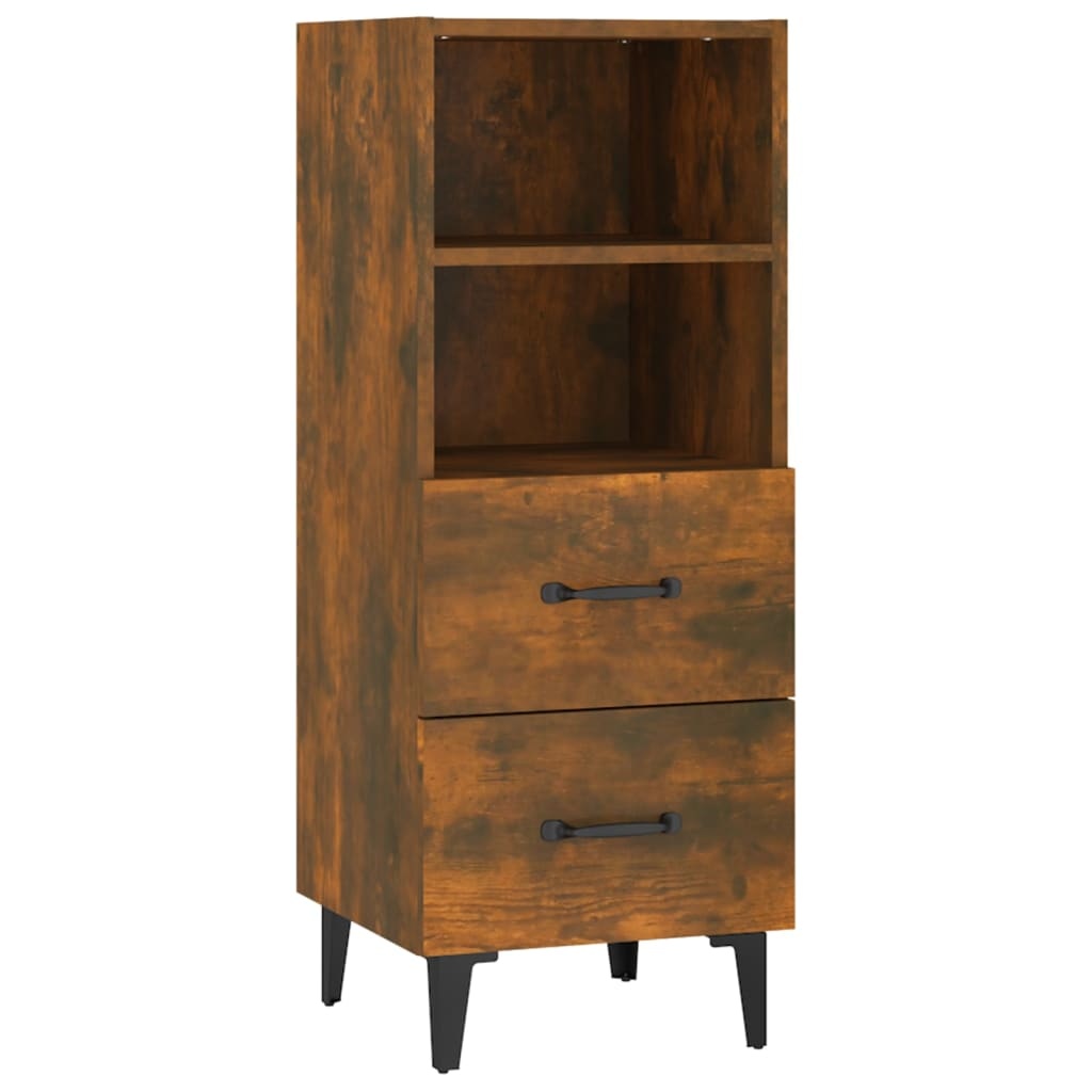 VidaXL Dressoir 34,5x34x90 cm bewerkt hout gerookt eikenkleurig