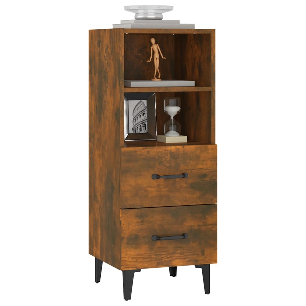 VidaXL Dressoir 34,5x34x90 cm bewerkt hout gerookt eikenkleurig