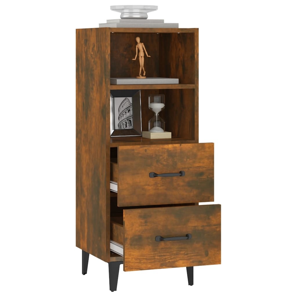 VidaXL Dressoir 34,5x34x90 cm bewerkt hout gerookt eikenkleurig