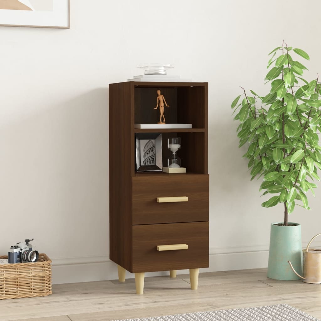 VidaXL Dressoir 34,5x34x90 cm bewerkt hout bruineikenkleurig