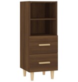 VidaXL Dressoir 34,5x34x90 cm bewerkt hout bruineikenkleurig