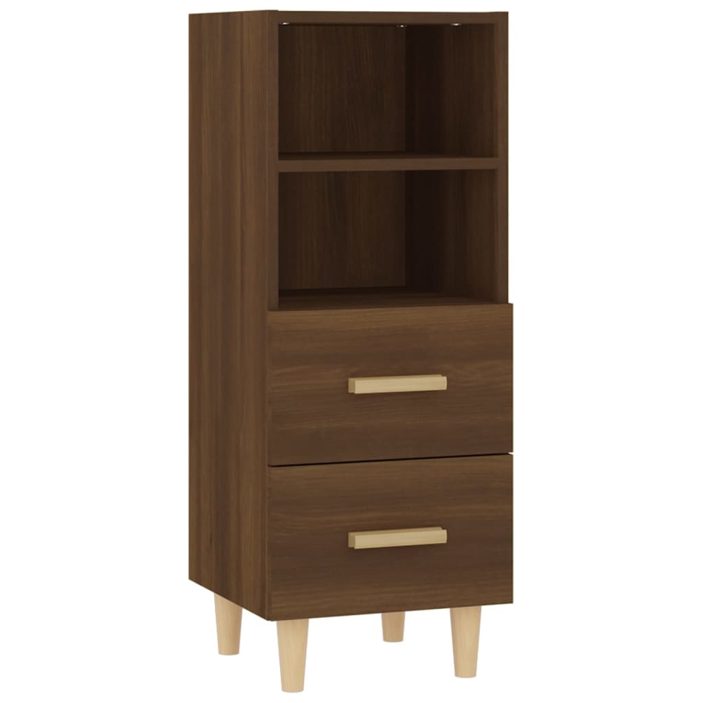 VidaXL Dressoir 34,5x34x90 cm bewerkt hout bruineikenkleurig