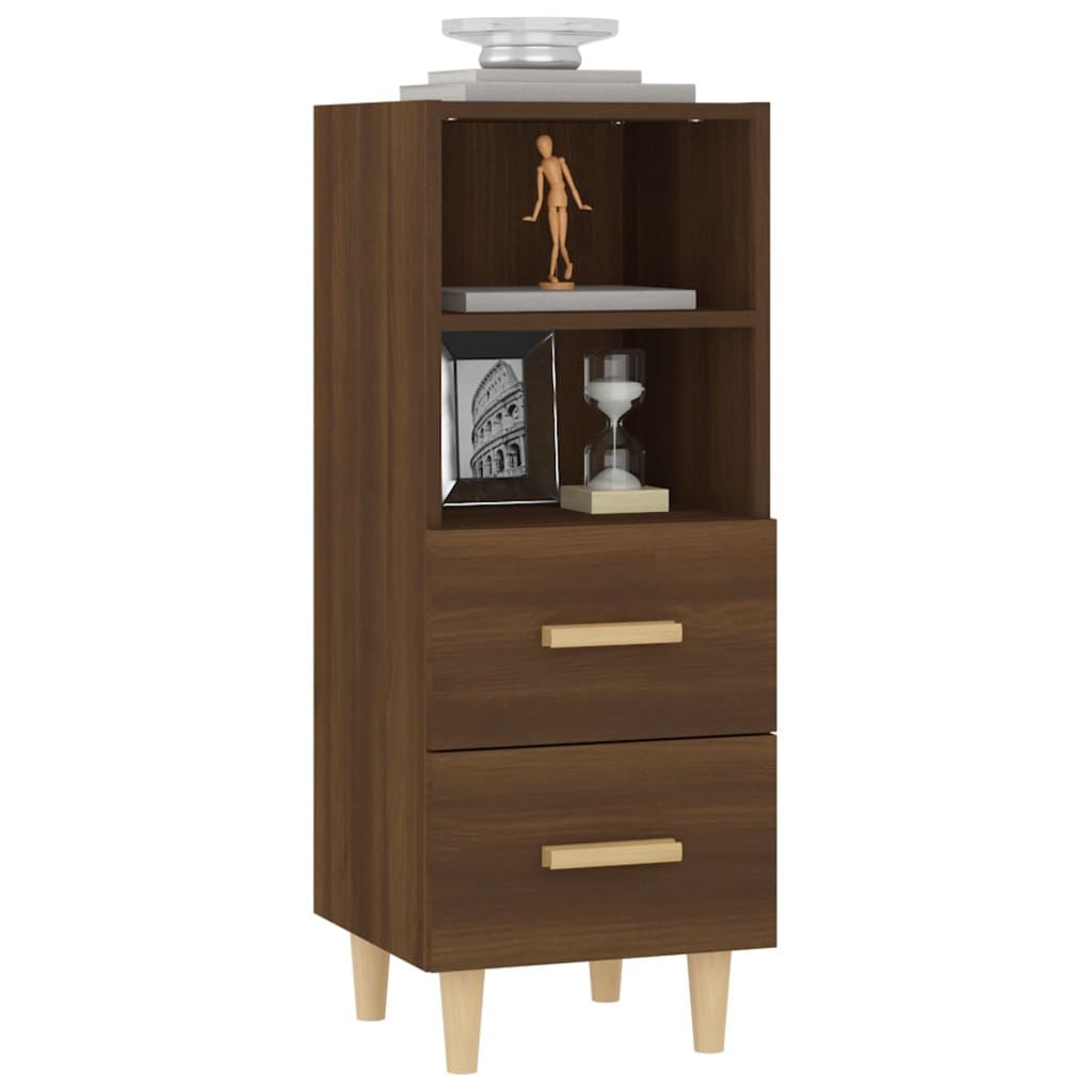 VidaXL Dressoir 34,5x34x90 cm bewerkt hout bruineikenkleurig