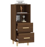 VidaXL Dressoir 34,5x34x90 cm bewerkt hout bruineikenkleurig